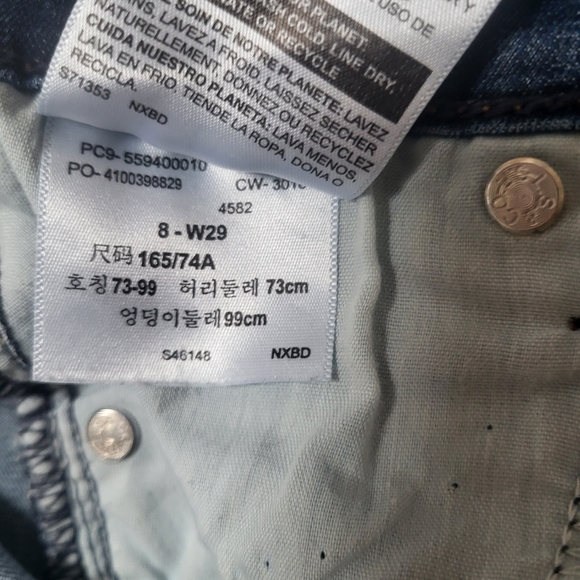 Like New Pair Blue Denim Levi's Denizen Shorts Size 8-9 - Picture 5 of 5